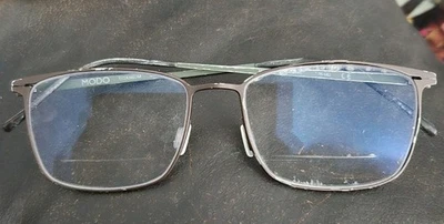 Оправа для очков Modo 4242 черная коричневая прямоугольная с проволочным ободком титановая 52-16-142 - Изображение 1 из 4