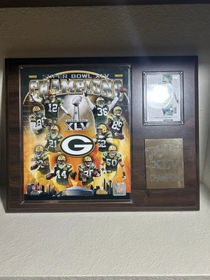 PACKERS SUPER BOWL XLV CHAMPIONS PLACA DE MADEIRA PENDURADA NA PAREDE - Imagem 1 de 4
