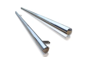 Chrome Stainless Steel Side Bars + DownLights For MAN TGE SWB MWB 2017+ Van Tube - Picture 1 of 10