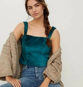 Anthropologie Maeve Emmanuelle Cropped Velvet Tank Gr. 6 Crop Corset Romantic - Bild 1 von 7