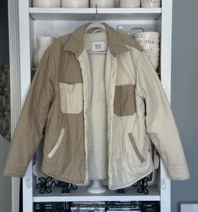 Urban Outfitters BDG Sherpa gefütterte Chore Jacke Herren Gr. Medium neutral beige - Bild 1 von 13