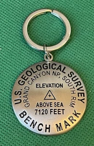 Grand Canyon NP Southern Rim U.S. Geological Survey Benchmark USGS KeyChain - Picture 1 of 3