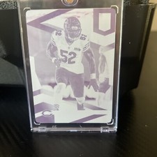 2020 Panini Donruss Elite Football Khalil Mack 1/1 Printing Plate