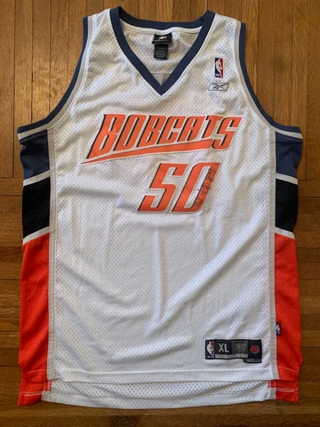 Autographed Emeka Okafor Men's XL Charlotte Bobcats Reebok Swingman NBA Jersey Cover
