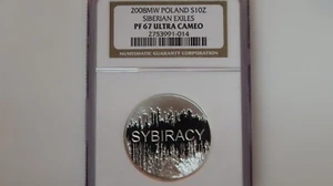 POLAND 2008 10 Zloty, Silver NGC PF67 Siberian Exiles Sybriacy Crystal Swarovsk - Picture 1 of 4