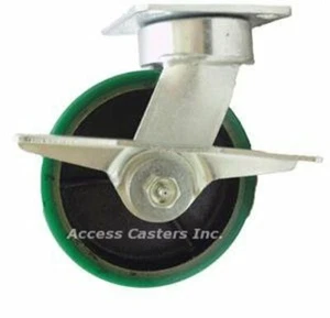8PKLCSB 8" Kingpinless Swivel Caster with Brake, Poly Tread, 1,400 lbs Capacity - Picture 1 of 1