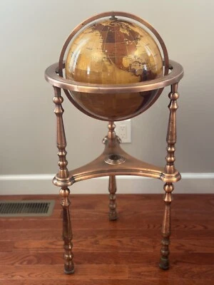 Alexander Kalifano Vintage Madeira Globo Mundial Suporte Imperador 36” de altura $$$$ - Imagem 1 de 4