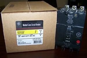 TEY320 GE ABB 3Pole 20Amp 480Volt Bolt-On BRAND NEW TEY Circuit Breaker - Picture 1 of 5