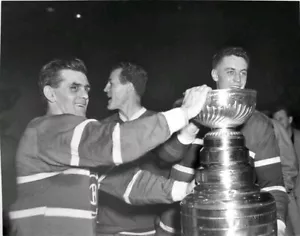 1950S STANLEY CUP CHAMPIONS DAVID BIER PHOTO MAURICE RICHARD JEAN BELIVEAU RARE - Picture 1 of 8