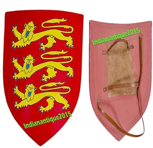 Medieval Roman Scutum Shield Functional Fully Armor Legionary Battle Red 18 Guag - Foto 1 di 3