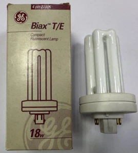 2x 18W (=100W) GE GX24q-2, 4 pin, Low Energy CFL Light Bulb 2700K 827 Warm White - Picture 1 of 2