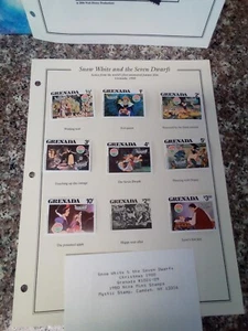Snow white and the 7 dwarfs 1980 Magical kingdom of Disney stamps 8 Stamps  - Picture 1 of 3