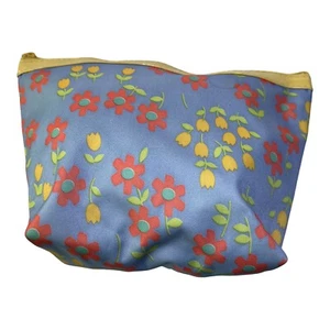 Clinique Colorful Floral Print Cosmetic Makeup Pouch Travel Zippered - Picture 1 of 8