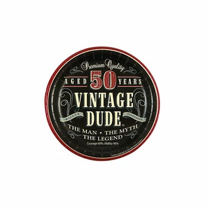 50Th Birthday Vintage Dude Paper Dessert Plates, 8 Ct. - Picture 1 of 1