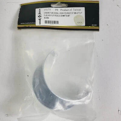 Viseras de señal de giro cromadas únicas para Harley Davidson 86-Up Foto 1 de 4