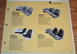 1978 PLYMOUTH FURY SEAT / TRIM OPTIONS ORIGINAL DEALER ONLY INFORMATION SHEET 78 - Bild 1 von 2
