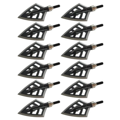 12Pcs Double Bevel 100/125 gr Gear Black Devils Broadheads Crossbow  Arrow Tips - Image 1 of 4