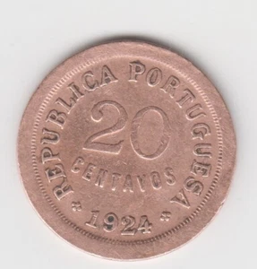 Portugal 1924. 20 Centavos, Republica Portuguesa. Liberty head. KM# 574 - Picture 1 of 2