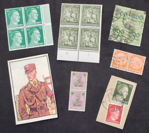 Blocs de timbres allemands Troisième Reich nazie Allemagne Seconde Guerre mondiale guerre militaire Adolf Hitler