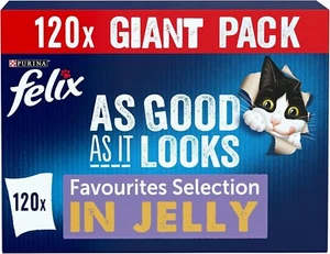 FELIX As Good As it Looks Favourites Selection in Jelly Wet Cat Food 120x85g - Picture 1 of 4