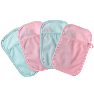 4 Stück Luffa Mitt Shower Badehandschuh Peelinghandschuhe Körper Babyparty Handschuhe - Bild 1 von 12