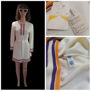 True Vintage Deadstock mit Etikett 60er 70er Mod UNION LABEL Strick Minikleid Mid Century - Bild 1 von 22