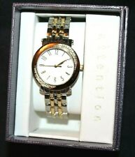 Attention Ladies Silver Tone Crystal Rimmed Design Wristwatch w/ Metal Strap