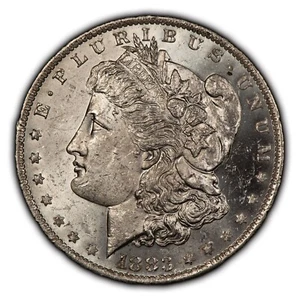 1883-O $1 Morgan Dollar - Error Stk Thru Debris - Proof-Like - BU - SKU-D4139 - Picture 1 of 17