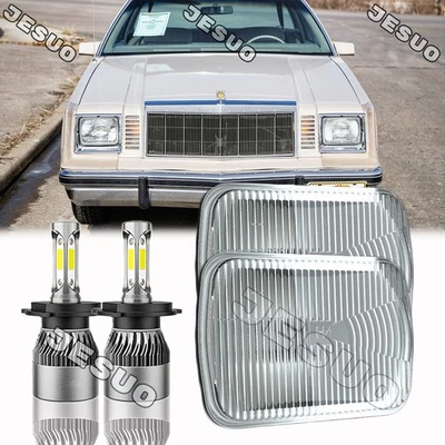 For Chrysler Cordoba 1980-83 Pair 7x6" Square LED Headlights Hi/Lo Beam DRL Lamp Foto 1 de 4