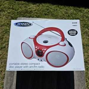 Jensen Lettore CD Portatile Radio CD-490WR Edizione Limitata Colore Rosso Bianco NUOVO - Foto 1 di 9