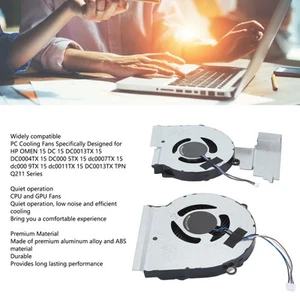 CPU GPU Cooling Fan Replacement For OMEN 15 DC 15 DC0013TX 15 DC0004TX 15 FY - Picture 1 of 22