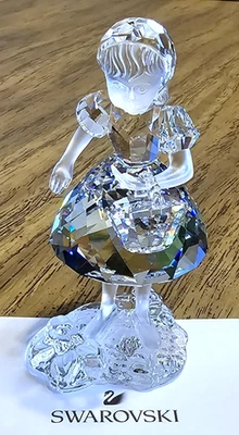 🧺 Swarovski Crystal Little Red Riding Hood Girl Figurine, Frosted, Basket, NIB - Image 1 of 4