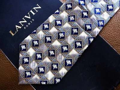 Corbata de lujo LANVIN para hombre unisex TODA SEDA 100 multicolor preciosa L425 Foto 1 de 2