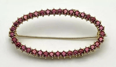 Broche prendedor para mujer de turmalina de corte redondo de 5 quilates enchapado en oro amarillo de 14 k Foto 1 de 4