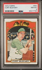 1972 Topps Baseball #691 - Curt Blefary - PSA 8 - Bild 1 von 2