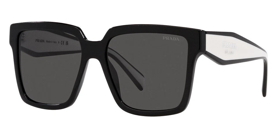 PRADA PR 24ZS 1AB5S0 56 Women's Square Sunglasses - Black/Gray