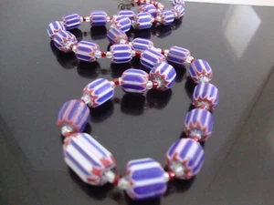 M RESRVED Massive Antique Venetian 6 Layer Chevron Trade Bead Necklace RARE - Picture 1 of 15