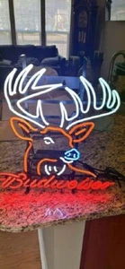 Hunting Deer Buck Neon Sign Light 24"x20" Lamp Bar Club Man Cave Decor - Picture 1 of 4