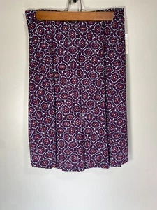 Lularoe Madison Skirt W/Pockets Purple Teal Mauve Yellow Tear Drop Geometric Med - Picture 1 of 9