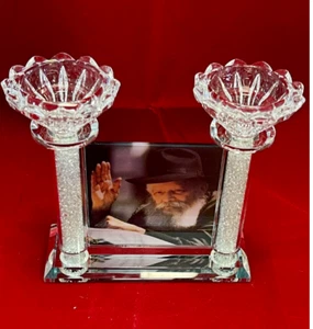 MENACHEM MENDEL RABBI KERZE KRISTALL  - Bild 1 von 4