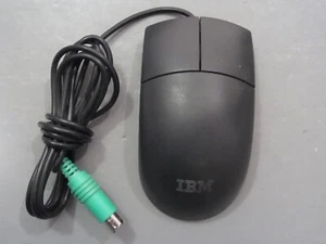 Vintage Black IBM MU29J Mechanical Ball Mouse PS/2 Wired - Very Good Condition - Picture 1 of 6