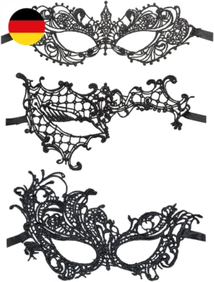 3 Stück Spitze Maskerade Masken Karneval Maske Männer Frauen Venezianische Maske - Bild 1 von 4