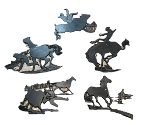 Zelluloid früher Kunststoff Cowboy Rodeo Pferd Broncho Wanddeko Vintage scharfes Auge - Bild 1 von 12