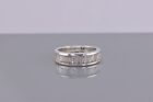 Sterling Silver 6mm Channel Set Baguette Cubic Zirconia Band Ring 925 Sz: 7