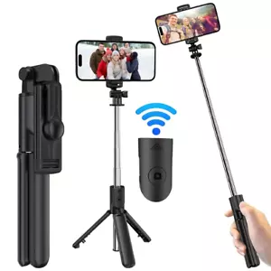 Bluetooth Remote Selfie Stick Tripod Phone Stand Desk Holder For iPhone Samsung - Picture 1 of 7