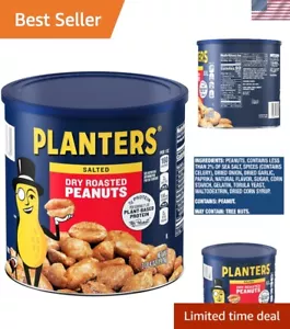 Bulk Dry Roasted Peanuts - Pack of 2 Resalable 52oz Canisters for Freshness - Picture 1 of 9