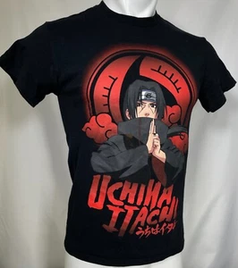 Camisa de Algodón Negra Naruto Shippuden Uchiha Itachi Anime Para Hombre PEQUEÑA - Imagen 1 de 3