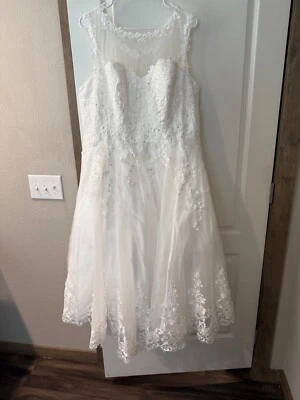 Vestido de novia talla 16w, marfil, encaje y tul Foto 1 de 3