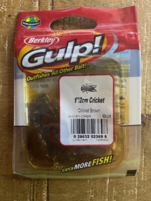 Brand-New Berkley GHCR1-CRBR 1"/2cm Gulp Crickets Cricket Brown 8 Ct - Image 1 of 2