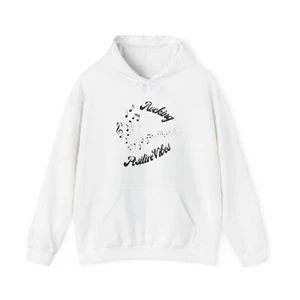 Rocking Positive Vibes Hoodie - Musical Style, Cozy Cotton Blend | S-5XL - Picture 1 of 33